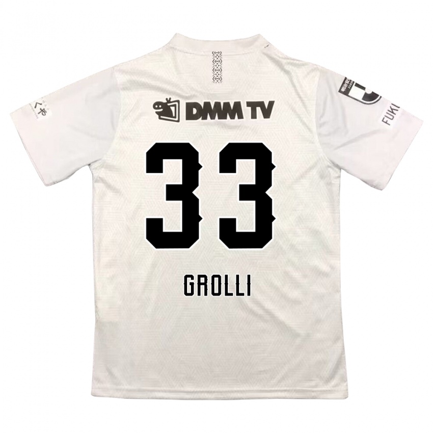 Bambino Maglia Douglas Grolli #33 Grigio Nero Kit Gara Away 2024/25 Maglietta