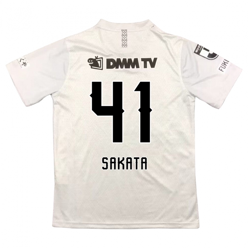 Bambino Maglia Daiki Sakata #41 Grigio Nero Kit Gara Away 2024/25 Maglietta