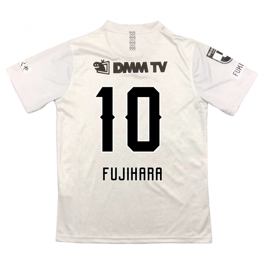 Bambino Maglia Naoatsu Fujihara #10 Grigio Nero Kit Gara Away 2024/25 Maglietta