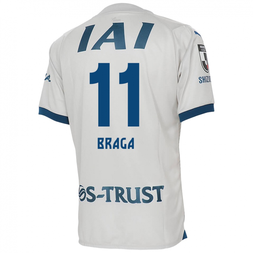 Bambino Maglia Lucas Braga #11 Bianco Blu Kit Gara Away 2024/25 Maglietta