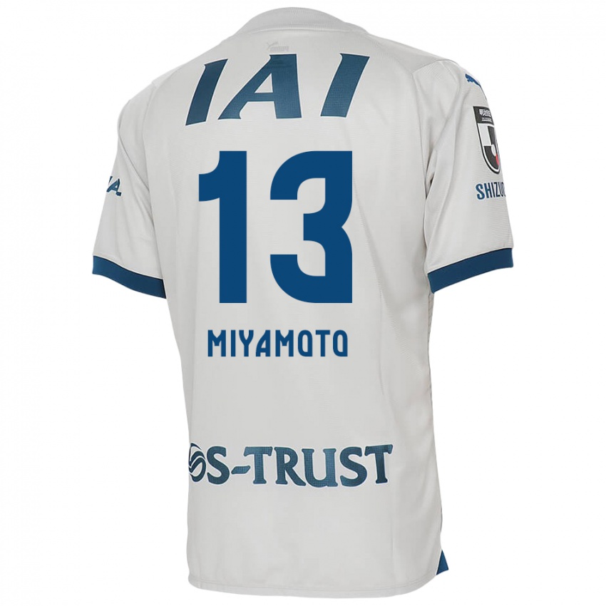 Bambino Maglia Kota Miyamoto #13 Bianco Blu Kit Gara Away 2024/25 Maglietta