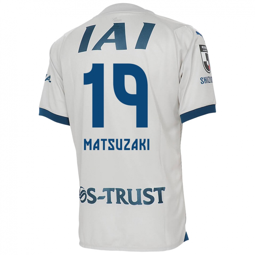 Bambino Maglia Kai Matsuzaki #19 Bianco Blu Kit Gara Away 2024/25 Maglietta