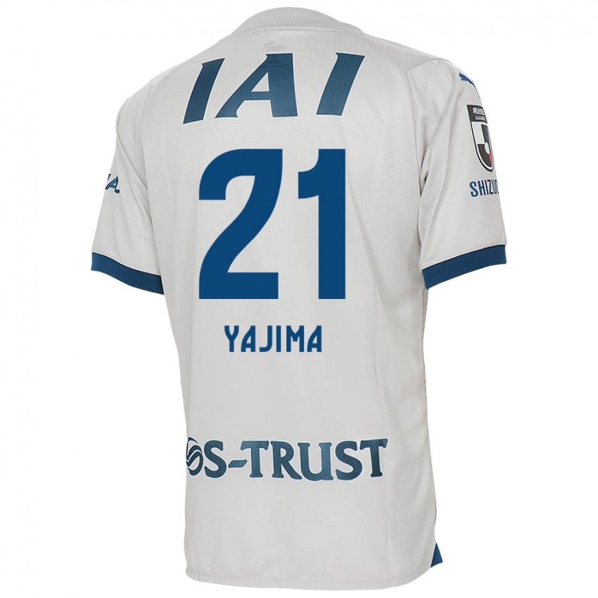 Bambino Maglia Shinya Yajima #21 Bianco Blu Kit Gara Away 2024/25 Maglietta