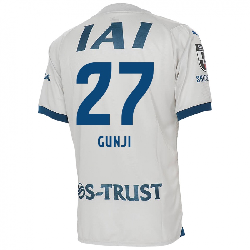 Bambino Maglia Riku Gunji #27 Bianco Blu Kit Gara Away 2024/25 Maglietta