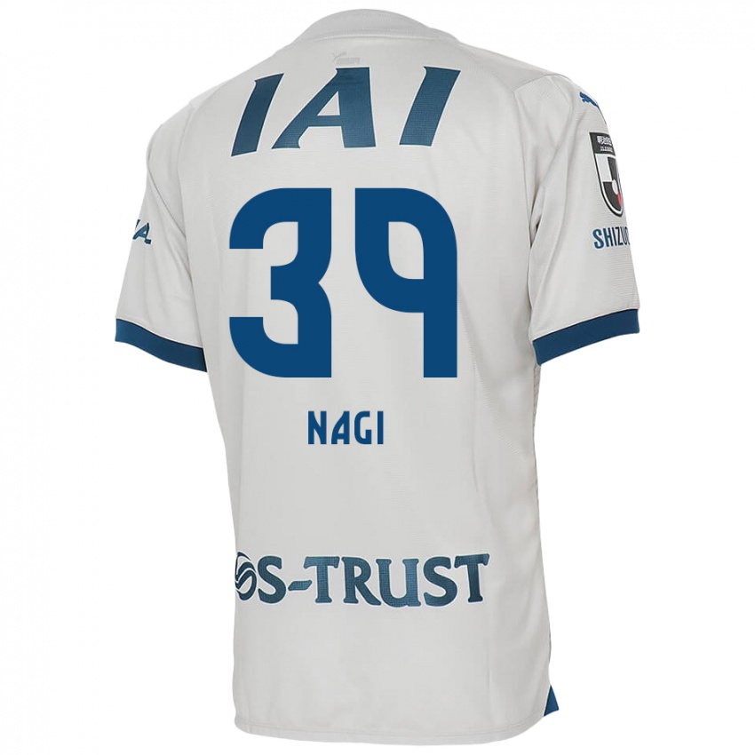 Bambino Maglia Nagi Kawatani #39 Bianco Blu Kit Gara Away 2024/25 Maglietta