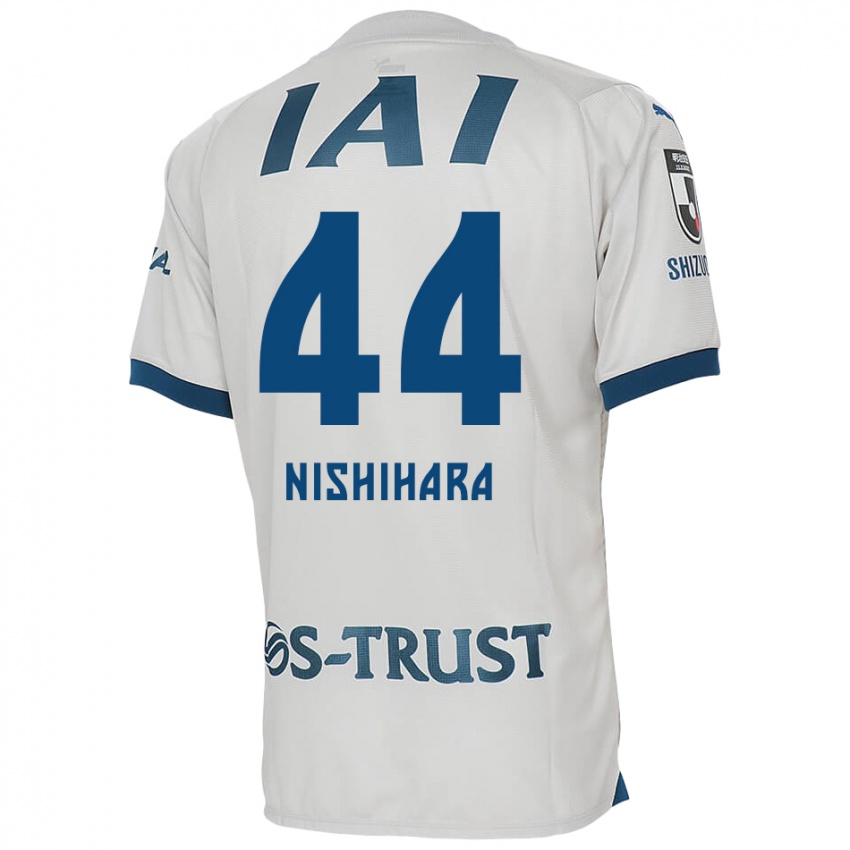 Bambino Maglia Motoki Nishihara #44 Bianco Blu Kit Gara Away 2024/25 Maglietta