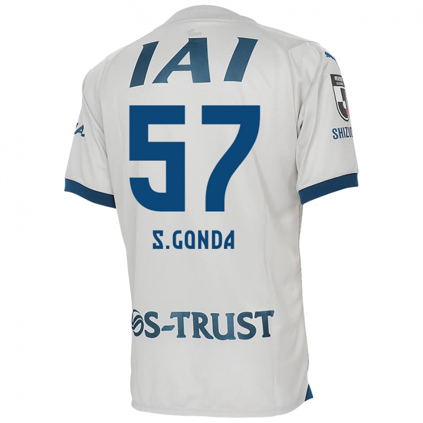 Bambino Maglia Shuichi Gonda #57 Bianco Blu Kit Gara Away 2024/25 Maglietta