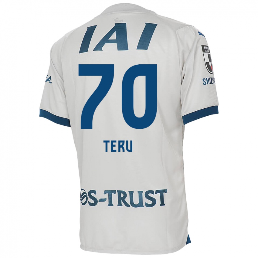 Bambino Maglia Teruki Hara #70 Bianco Blu Kit Gara Away 2024/25 Maglietta