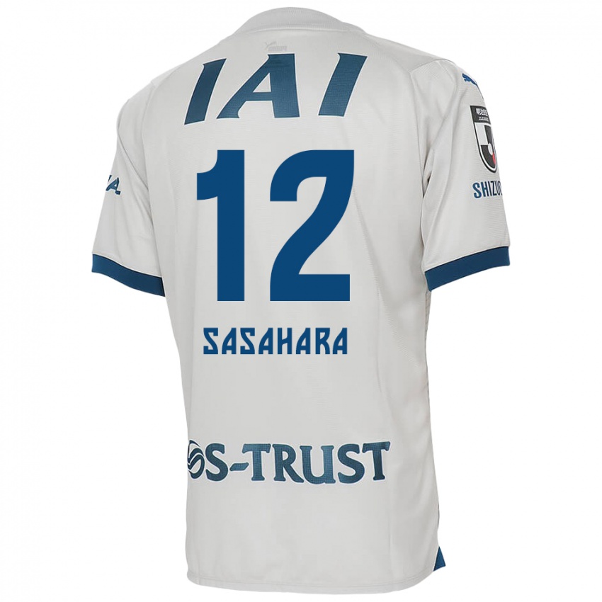 Bambino Maglia Kenshin Sasahara #12 Bianco Blu Kit Gara Away 2024/25 Maglietta