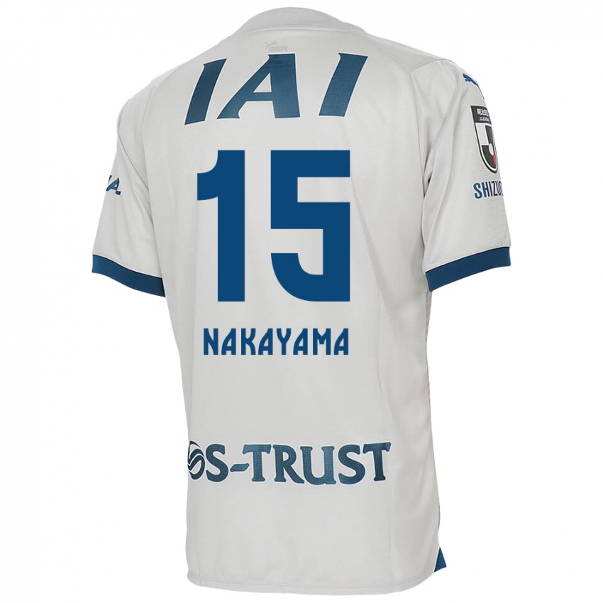 Bambino Maglia Atsuki Nakayama #15 Bianco Blu Kit Gara Away 2024/25 Maglietta