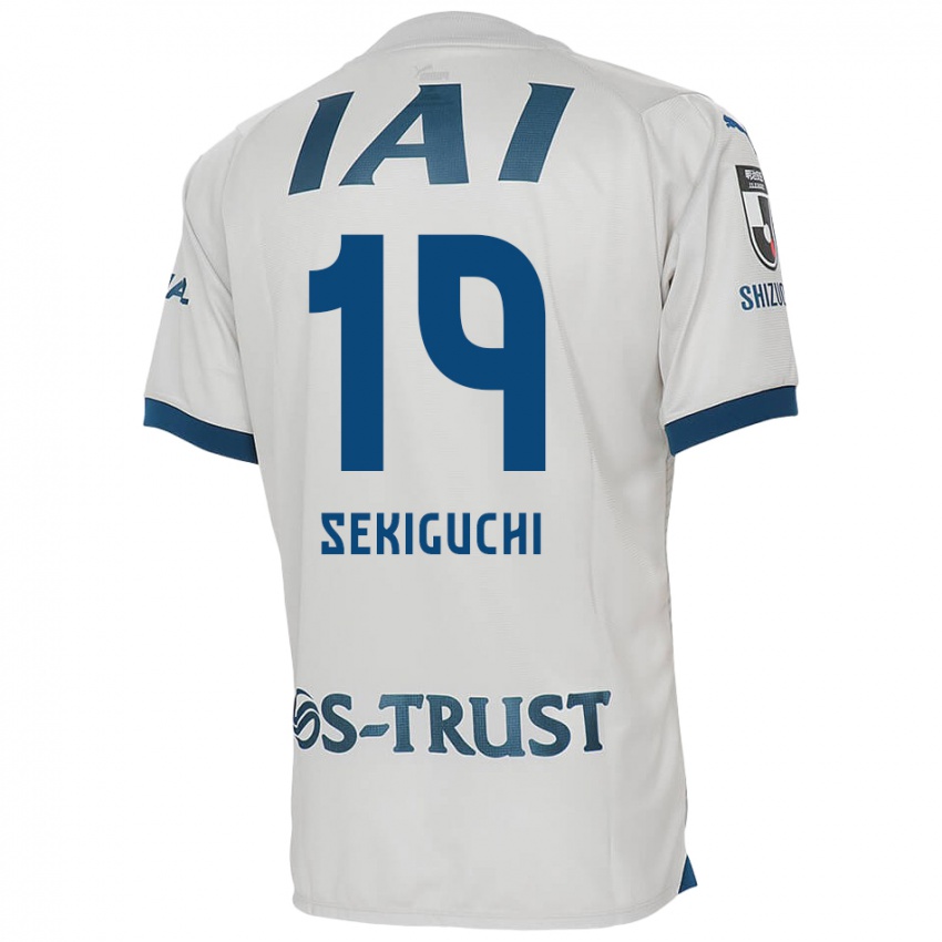 Bambino Maglia Kota Sekiguchi #19 Bianco Blu Kit Gara Away 2024/25 Maglietta