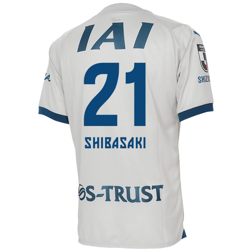 Bambino Maglia Kaito Shibasaki #21 Bianco Blu Kit Gara Away 2024/25 Maglietta