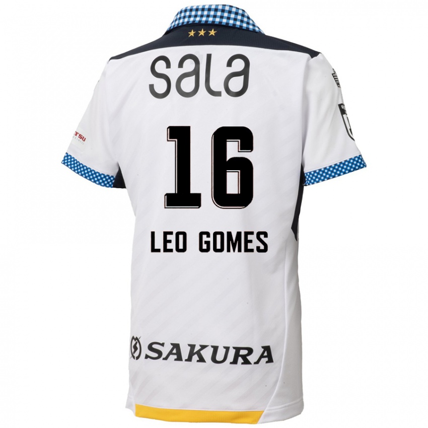 Bambino Maglia Léo Gomes #16 Bianco Nero Kit Gara Away 2024/25 Maglietta