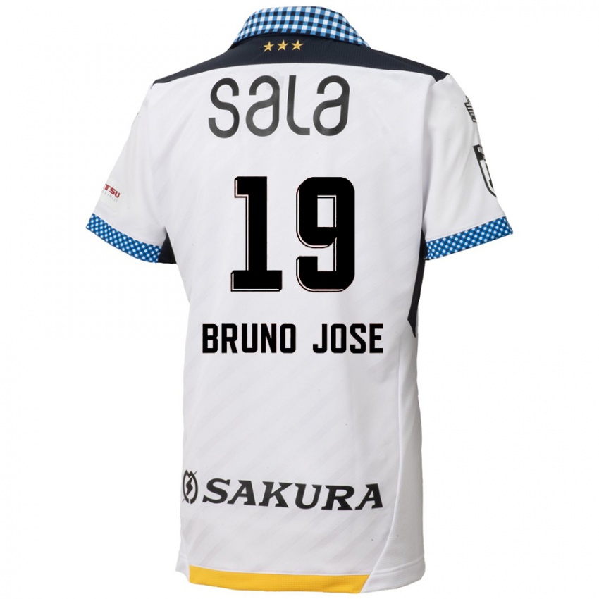 Bambino Maglia Bruno José #19 Bianco Nero Kit Gara Away 2024/25 Maglietta