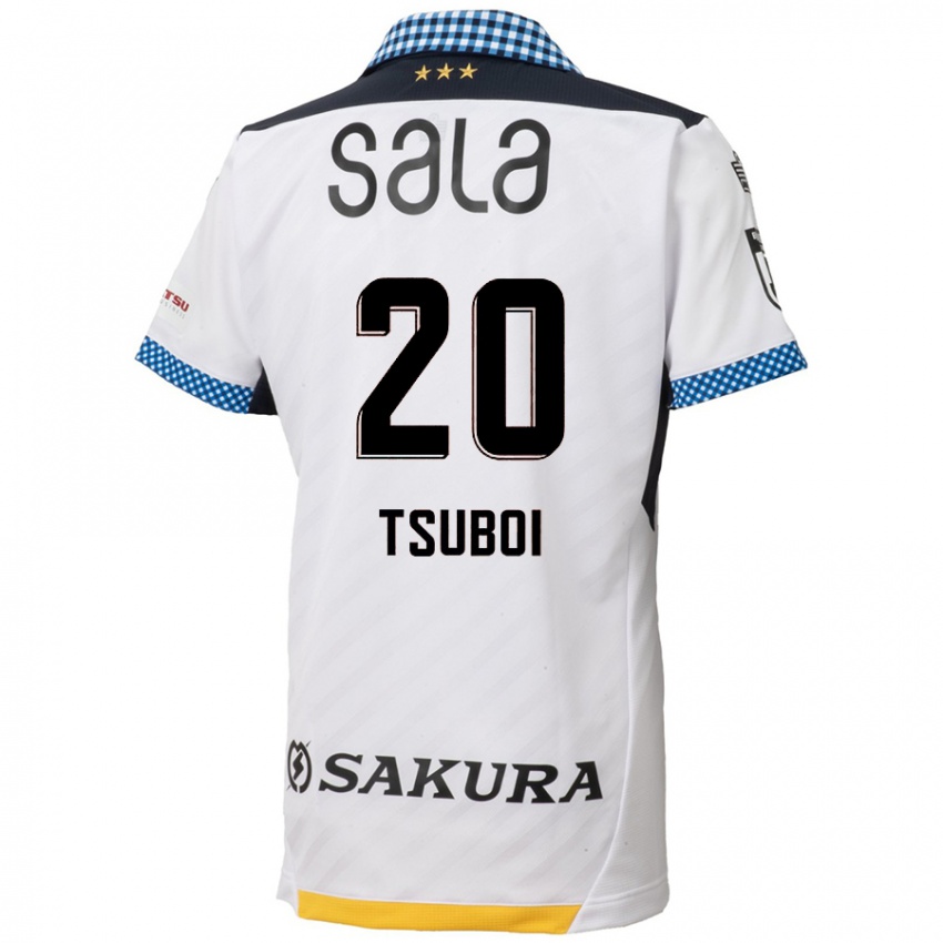 Bambino Maglia Yuya Tsuboi #20 Bianco Nero Kit Gara Away 2024/25 Maglietta