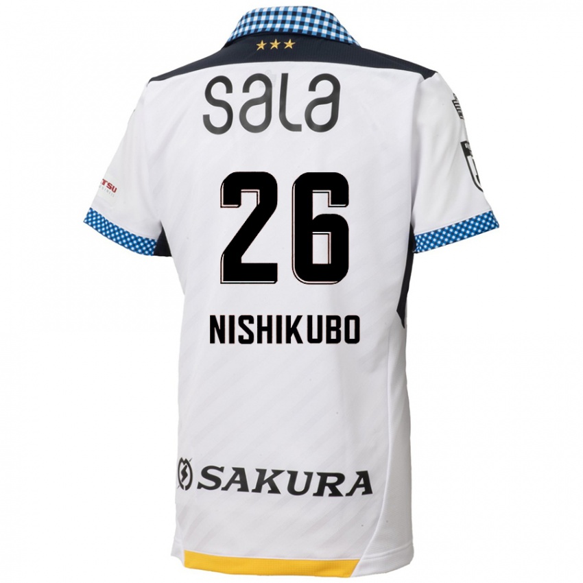 Bambino Maglia Shunsuke Nishikubo #26 Bianco Nero Kit Gara Away 2024/25 Maglietta