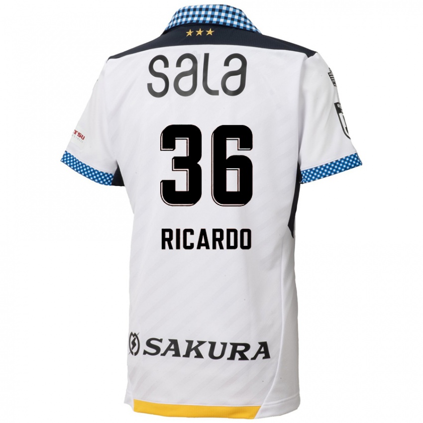 Bambino Maglia Ricardo Graça #36 Bianco Nero Kit Gara Away 2024/25 Maglietta