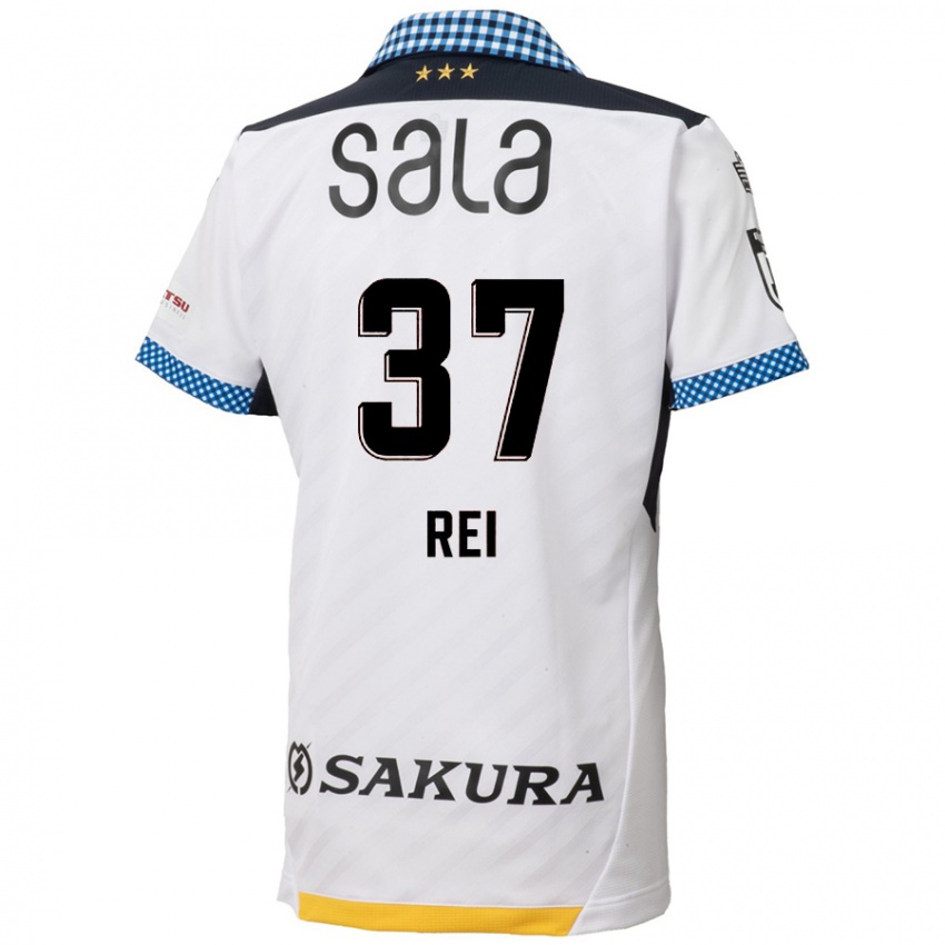 Bambino Maglia Rei Hirakawa #37 Bianco Nero Kit Gara Away 2024/25 Maglietta