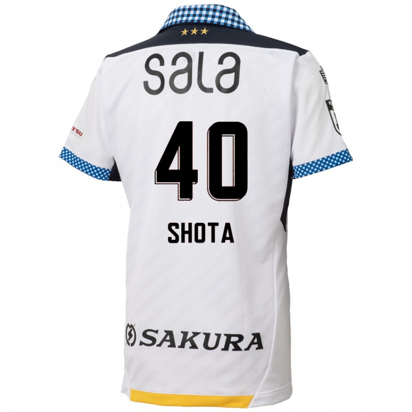 Bambino Maglia Shota Kaneko #40 Bianco Nero Kit Gara Away 2024/25 Maglietta