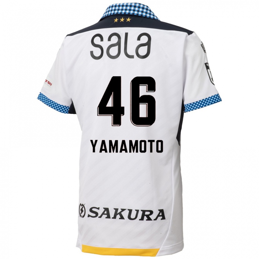 Bambino Maglia Shota Yamamoto #46 Bianco Nero Kit Gara Away 2024/25 Maglietta