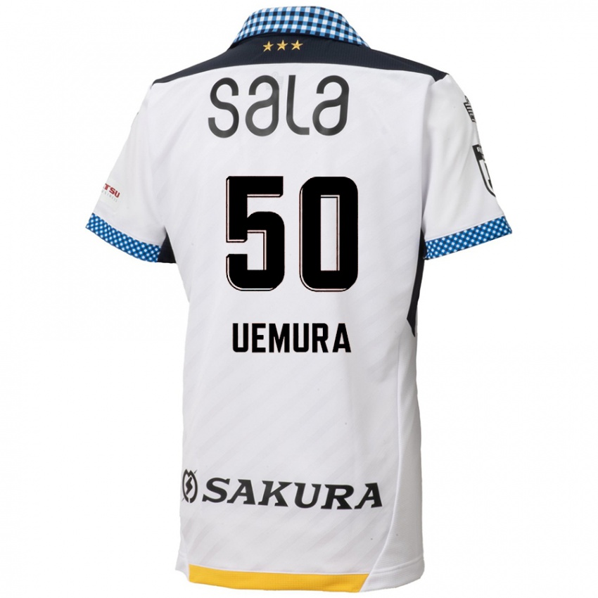 Bambino Maglia Hiroto Uemura #50 Bianco Nero Kit Gara Away 2024/25 Maglietta