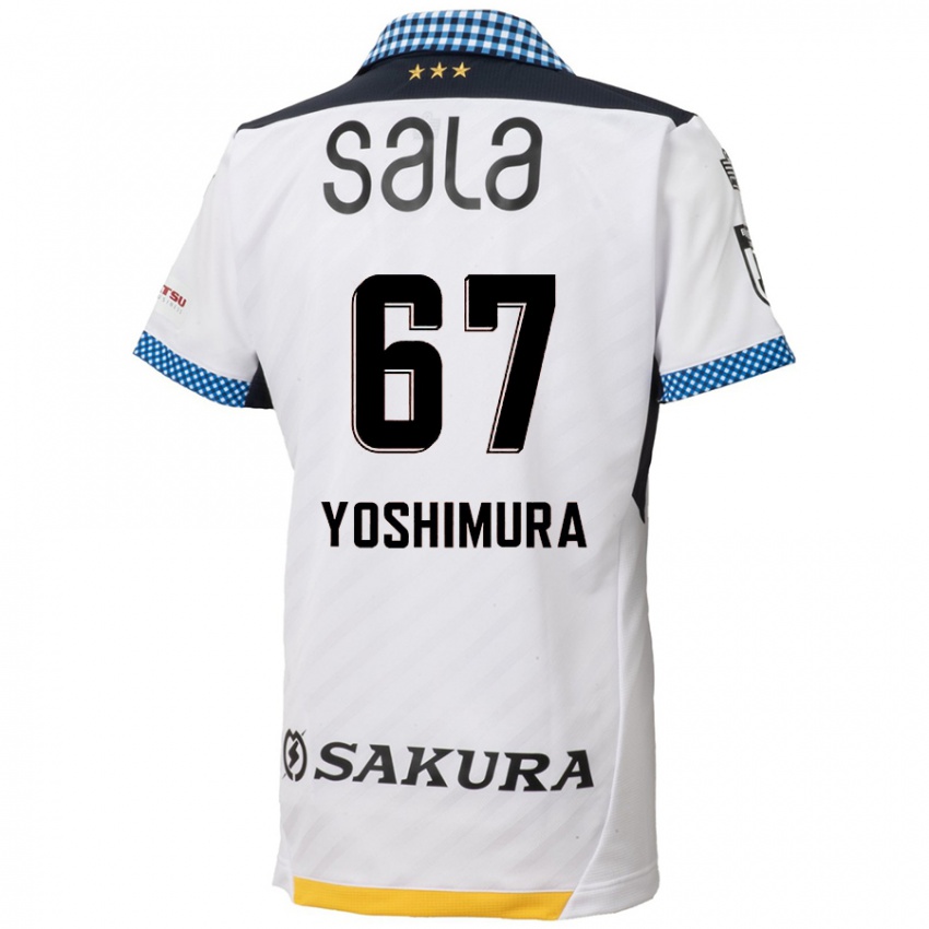 Bambino Maglia Ryusei Yoshimura #67 Bianco Nero Kit Gara Away 2024/25 Maglietta