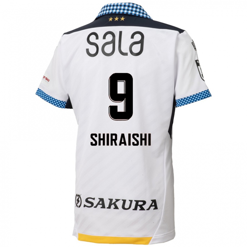 Bambino Maglia Eriya Shiraishi #9 Bianco Nero Kit Gara Away 2024/25 Maglietta