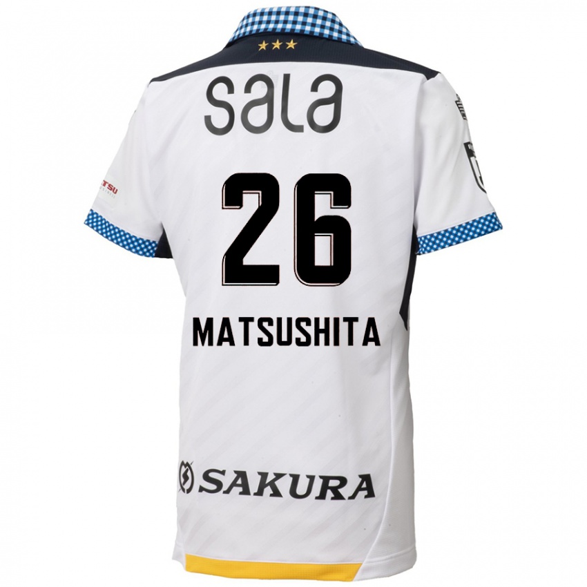 Bambino Maglia Sota Matsushita #26 Bianco Nero Kit Gara Away 2024/25 Maglietta