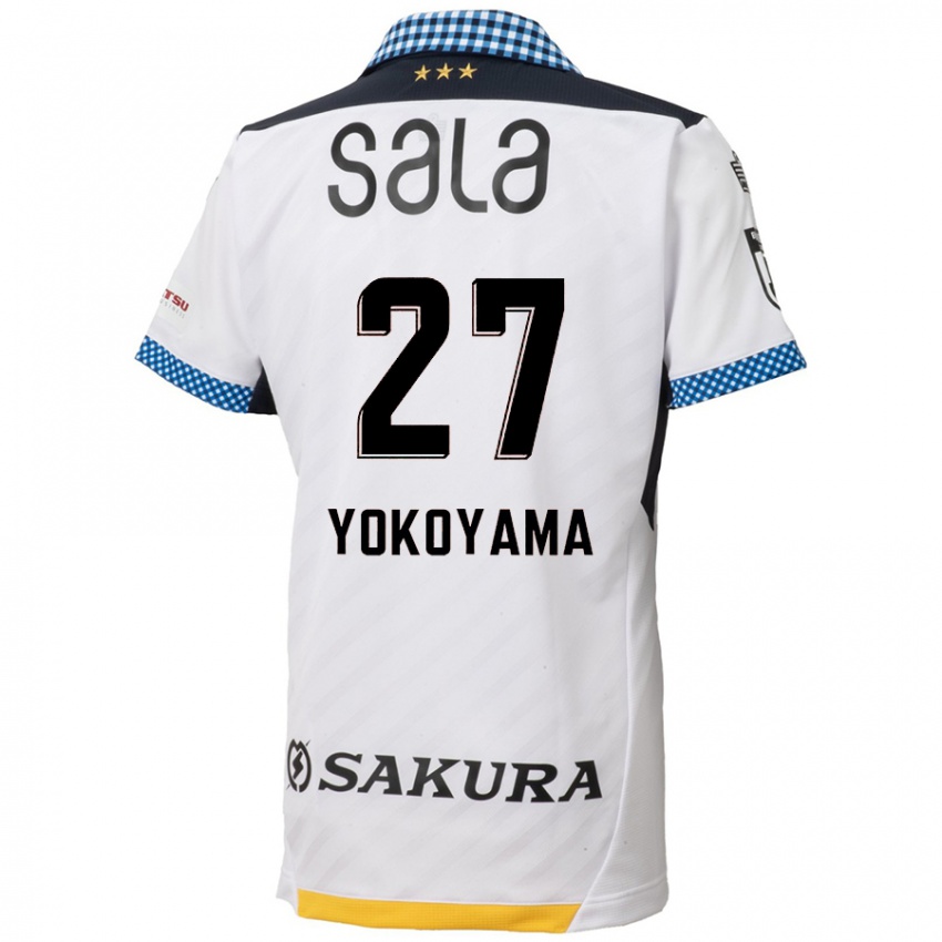 Bambino Maglia Kota Yokoyama #27 Bianco Nero Kit Gara Away 2024/25 Maglietta