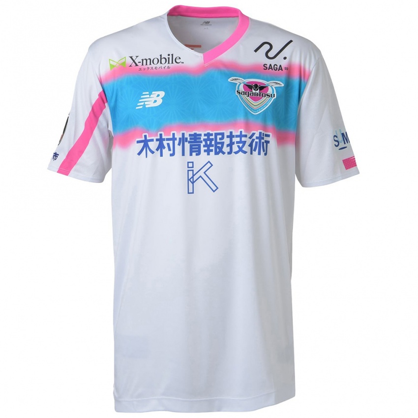 Bambino Maglia Il Tuo Nome #0 Bianco Blu Rosa Kit Gara Away 2024/25 Maglietta