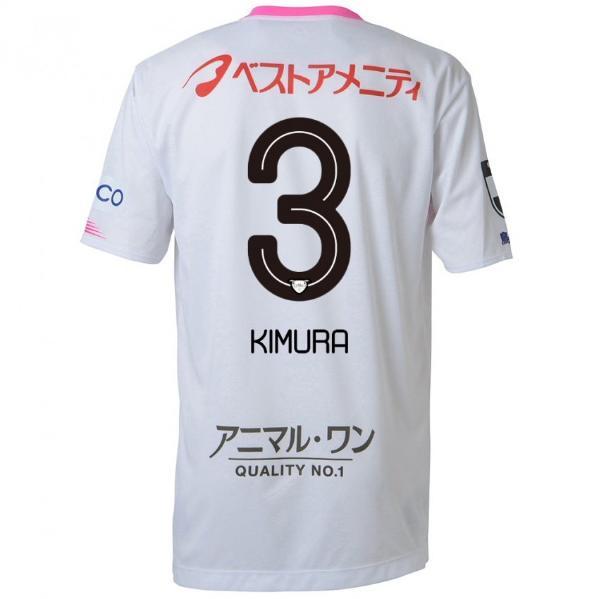 Bambino Maglia Seiji Kimura #3 Bianco Blu Rosa Kit Gara Away 2024/25 Maglietta