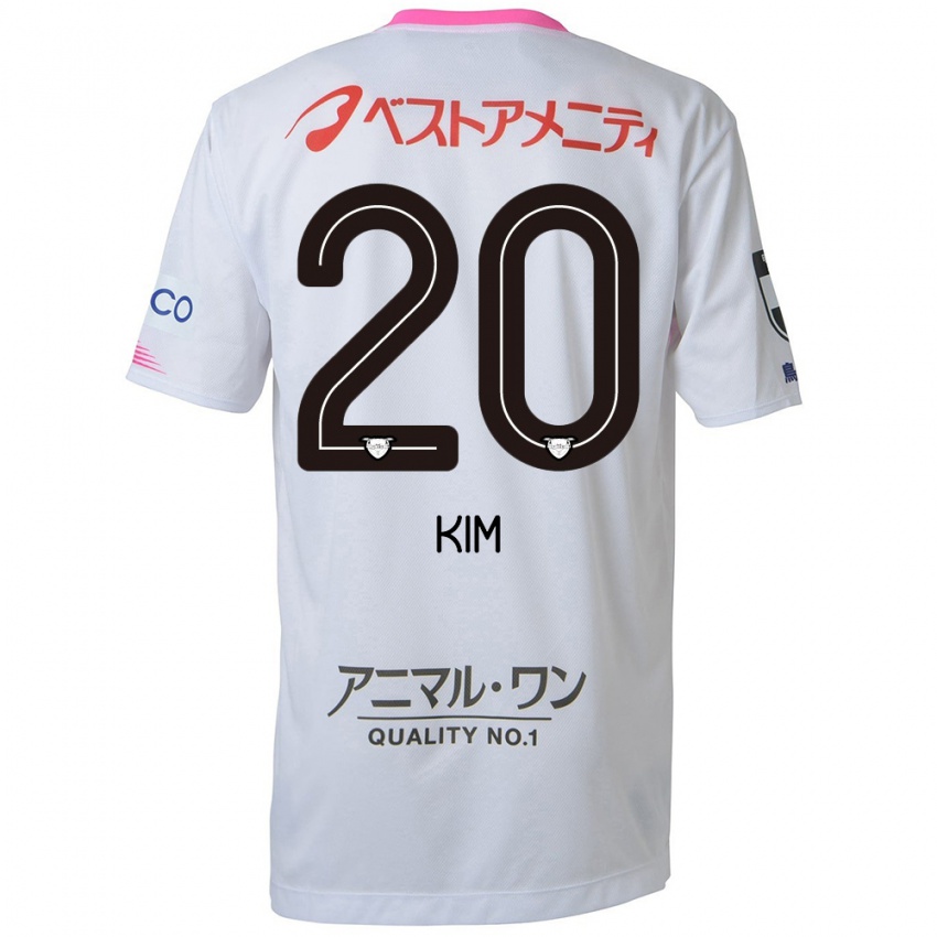 Bambino Maglia Tae-Hyeon Kim #20 Bianco Blu Rosa Kit Gara Away 2024/25 Maglietta