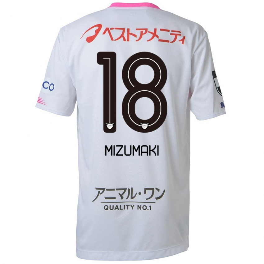 Bambino Maglia Tokito Mizumaki #18 Bianco Blu Rosa Kit Gara Away 2024/25 Maglietta