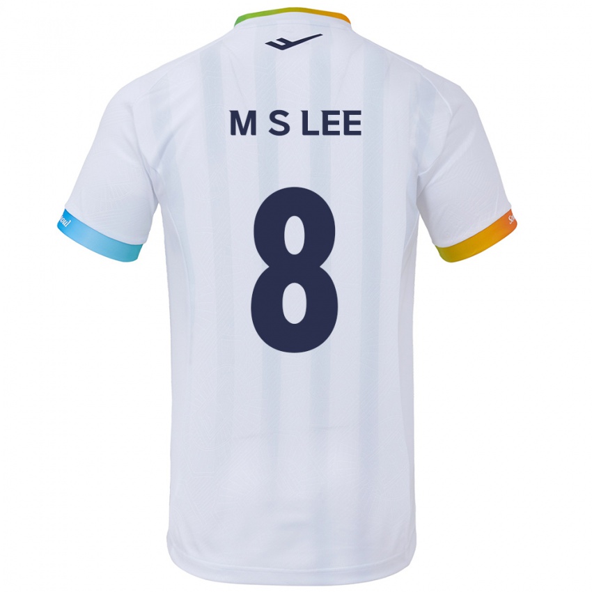 Bambino Maglia Seung-Mo Lee #8 Bianco Blu Kit Gara Away 2024/25 Maglietta