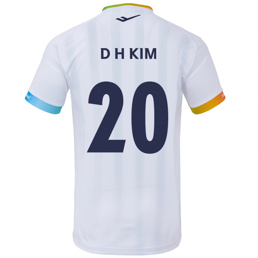 Bambino Maglia Hyeon-Deok Kim #20 Bianco Blu Kit Gara Away 2024/25 Maglietta