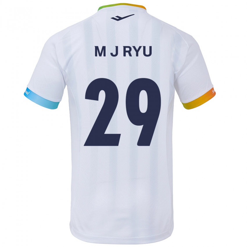 Bambino Maglia Jae-Moon Ryu #29 Bianco Blu Kit Gara Away 2024/25 Maglietta