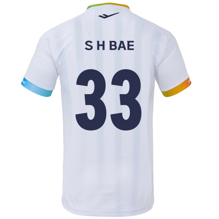 Bambino Maglia Hyun-Seo Bae #33 Bianco Blu Kit Gara Away 2024/25 Maglietta