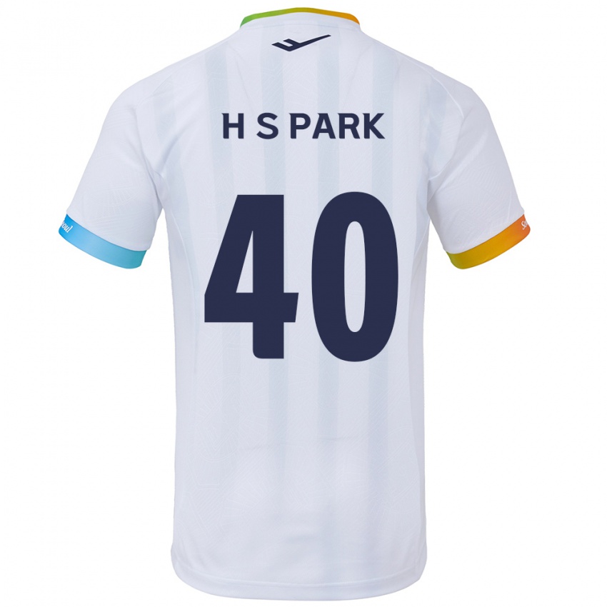 Bambino Maglia Seong-Hun Park #40 Bianco Blu Kit Gara Away 2024/25 Maglietta