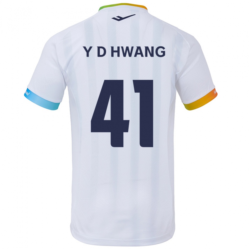 Bambino Maglia Do-Yoon Hwang #41 Bianco Blu Kit Gara Away 2024/25 Maglietta