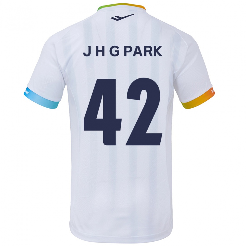 Bambino Maglia Jang Han-Gyeol Park #42 Bianco Blu Kit Gara Away 2024/25 Maglietta