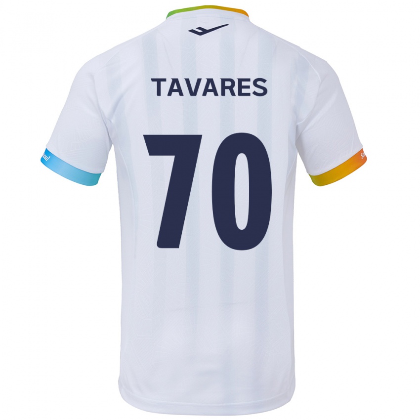 Bambino Maglia Ronaldo Tavares #70 Bianco Blu Kit Gara Away 2024/25 Maglietta