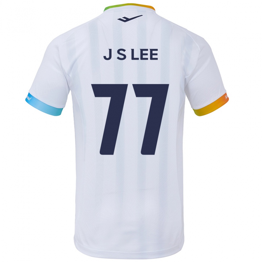 Bambino Maglia Seung-Joon Lee #77 Bianco Blu Kit Gara Away 2024/25 Maglietta