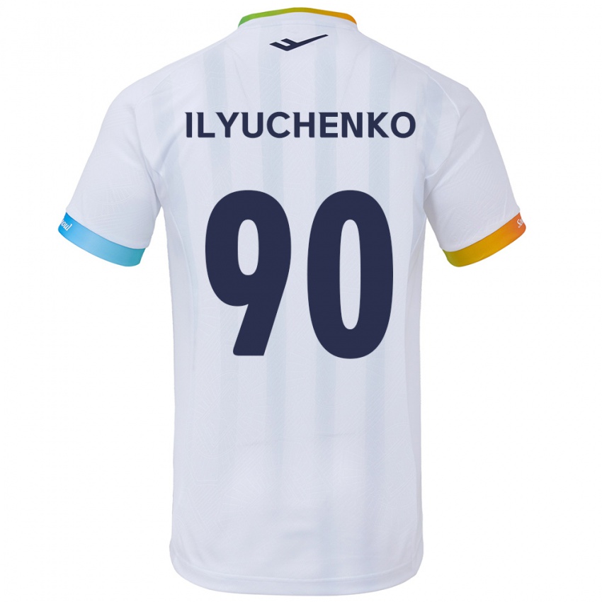 Bambino Maglia Stanislav Ilyuchenko #90 Bianco Blu Kit Gara Away 2024/25 Maglietta