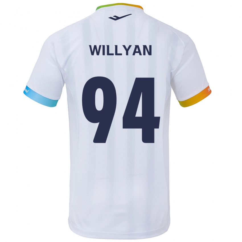 Bambino Maglia Willyan #94 Bianco Blu Kit Gara Away 2024/25 Maglietta