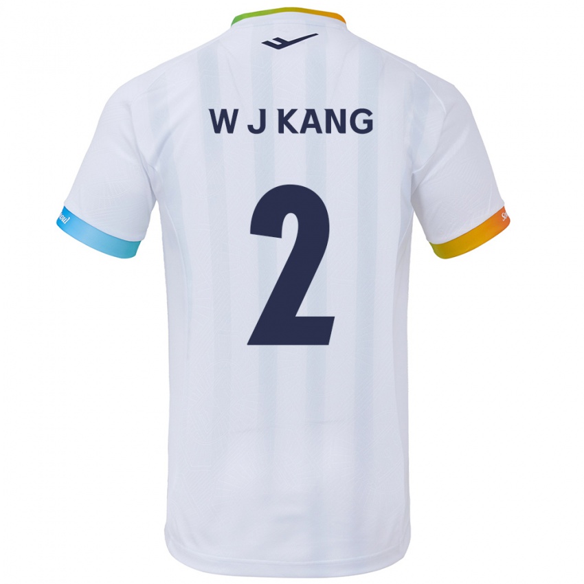 Bambino Maglia Jae-Won Kang #2 Bianco Blu Kit Gara Away 2024/25 Maglietta