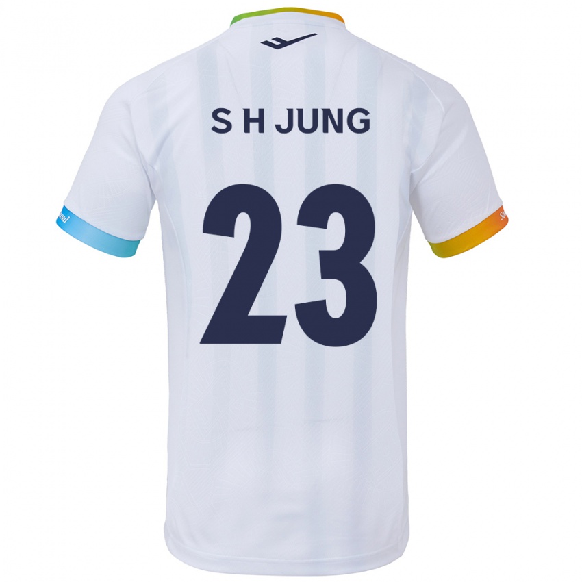 Bambino Maglia Hyeon-Soo Jung #23 Bianco Blu Kit Gara Away 2024/25 Maglietta