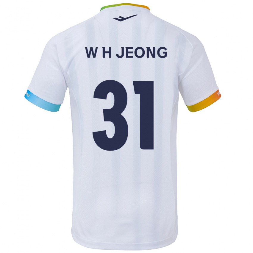 Bambino Maglia Hyun-Woong Jeong #31 Bianco Blu Kit Gara Away 2024/25 Maglietta