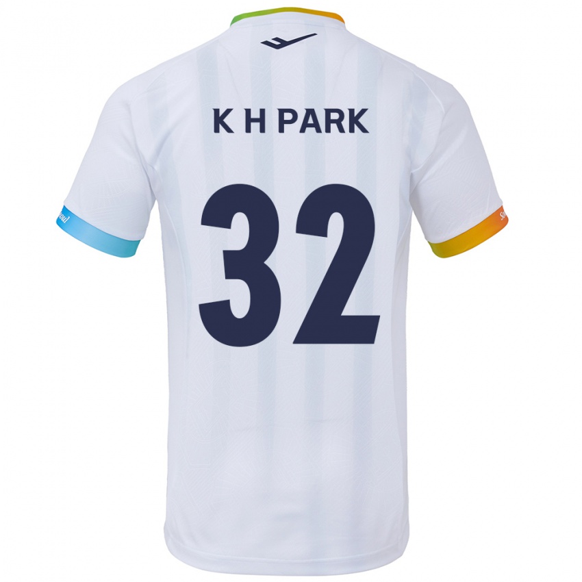 Bambino Maglia Han-Kyul Park #32 Bianco Blu Kit Gara Away 2024/25 Maglietta