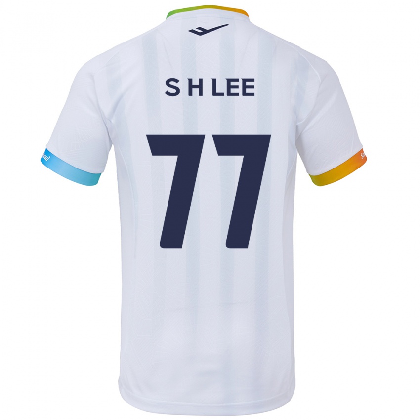 Bambino Maglia Hyeon-Seung Lee #77 Bianco Blu Kit Gara Away 2024/25 Maglietta