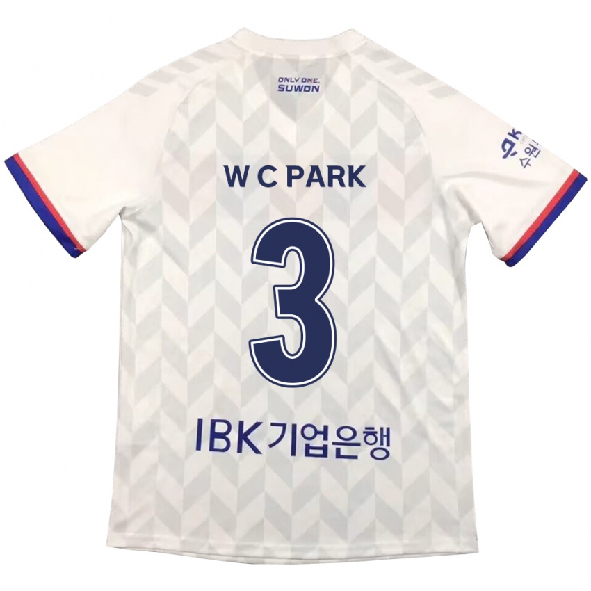 Bambino Maglia Cheol-Woo Park #3 Bianco Blu Kit Gara Away 2024/25 Maglietta